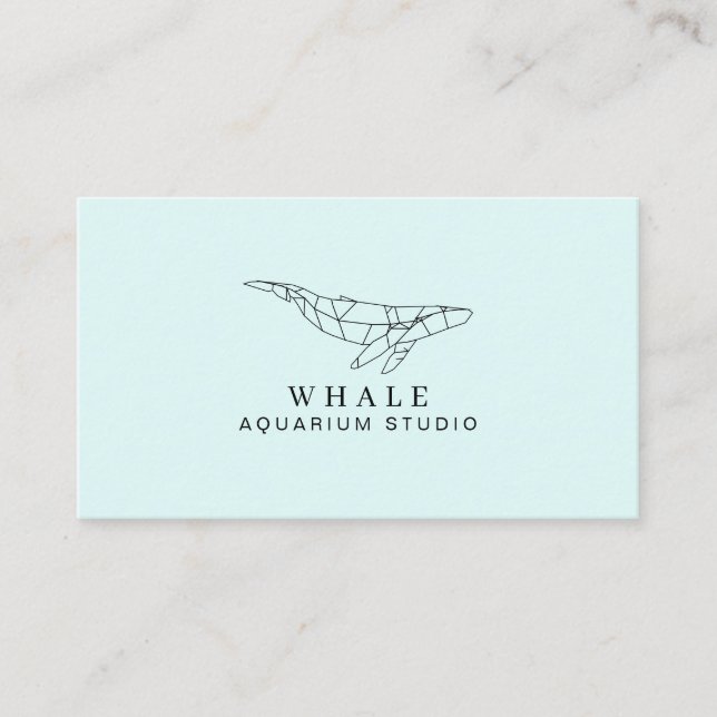 Carte De Visite Bleu doux basse Poly Aquarium Poisson Baleine (Devant)