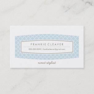 Carte De Visite Bleu en pastel de panneau de motif de quatrefoil