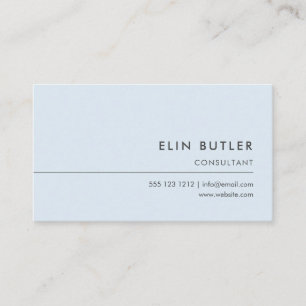 Carte De Visite Bleu en pastel minimaliste professionnel simple