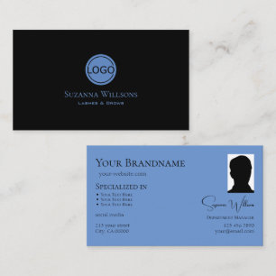 Carte De Visite Bleu et noir clair avec logo et photo