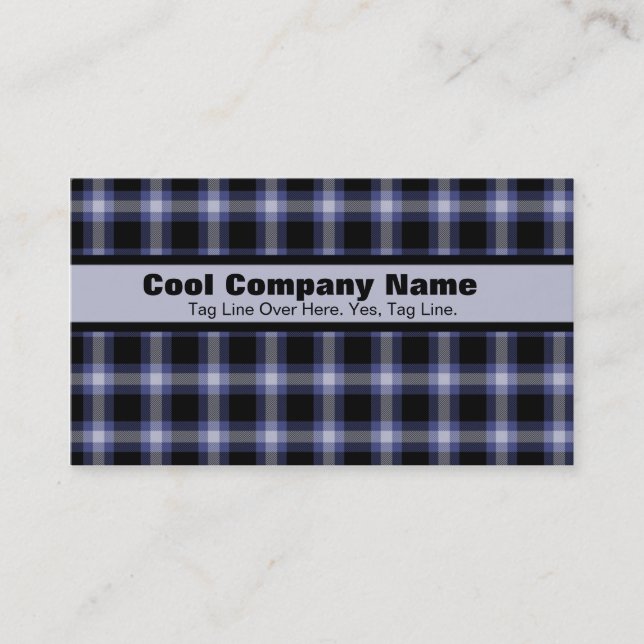 Carte de visite bleu et noir de plaid (Devant)