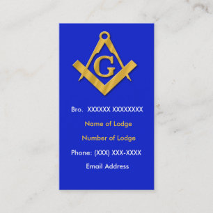 Carte De Visite Bleu et or maçonniques d'affaires