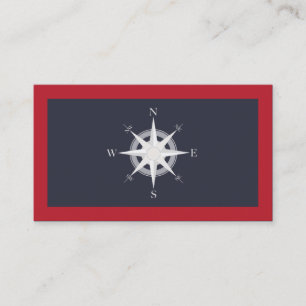 Carte De Visite Bleu et rouge marine