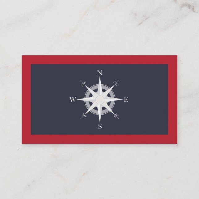 Carte De Visite Bleu et rouge marine (Devant)