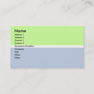 Carte de visite bleu et vert