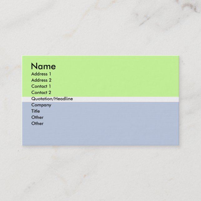 Carte de visite bleu et vert (Devant)