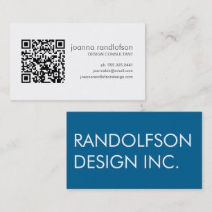 Carte de visite bleu-foncé de CODE de mod QR