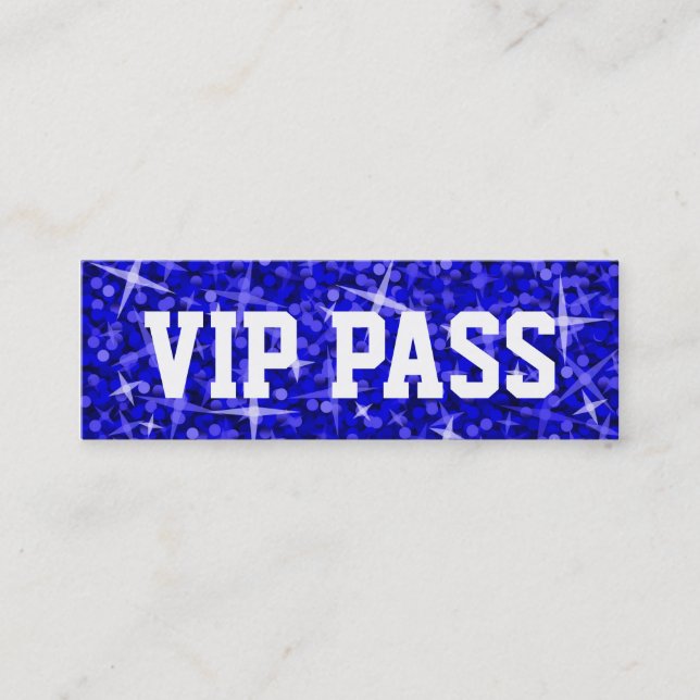 Carte de visite bleu-foncé de "PASSAGE de VIP" de (Devant)