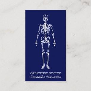 Carte De Visite Bleu foncé Navy médecin Squelette orthopédique