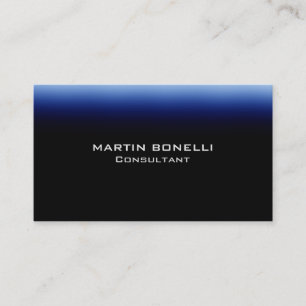 Carte De Visite Bleu foncé Noir tendance Plaine propre