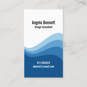 Carte de visite bleu foncé triple vague