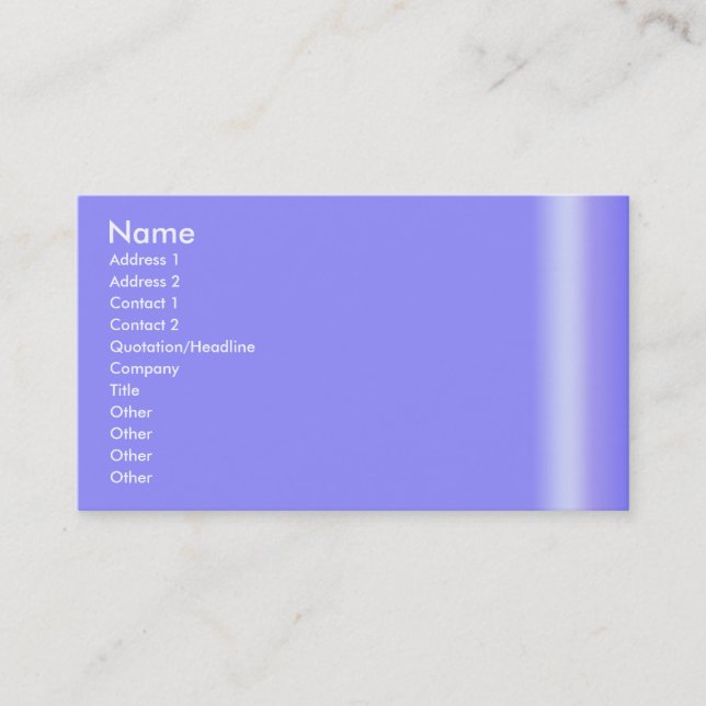 Carte de visite bleu frais (Devant)