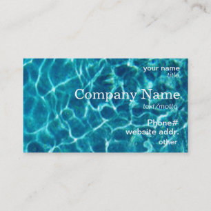Carte de visite bleu frais de l'eau de piscine