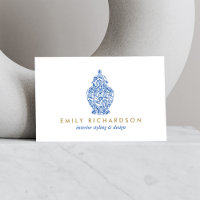 Bleu Ginger Pottery Logo Designer Blanc/Bleu