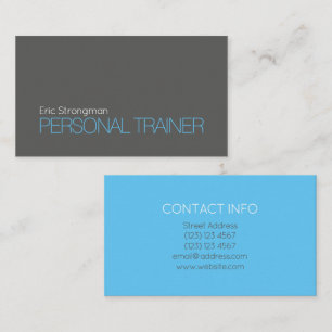 Carte De Visite Bleu gris de ton audacieux moderne de duo