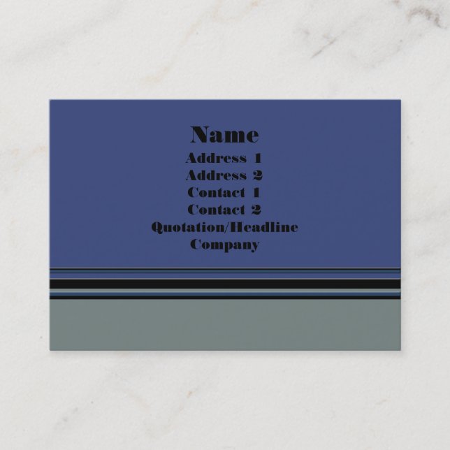 Carte De Visite bleu gris simple (Devant)