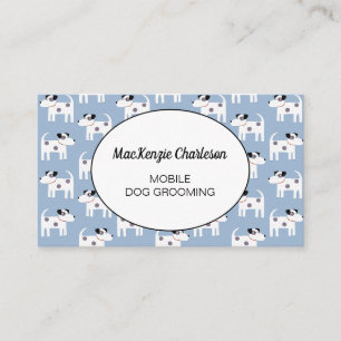 Carte de visite bleu Grooming pour chien mobile