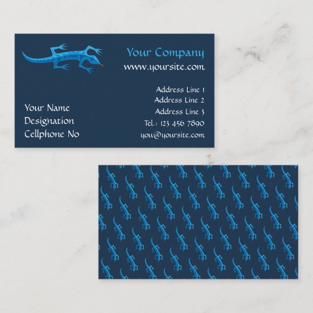 Carte De Visite Bleu Lizard (Devant / Derrière)
