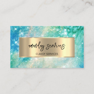 Carte De Visite Bleu logo QR Code Shop Stars