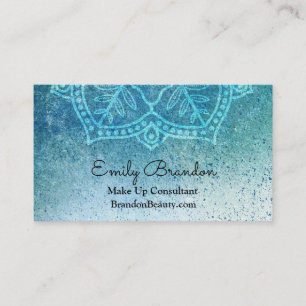 Carte de visite bleu Mandala