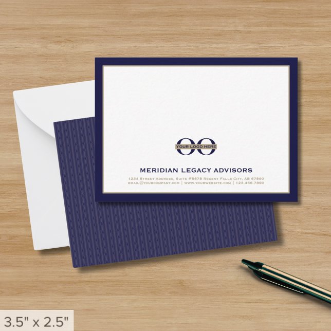 Carte de visite bleu marine avec logo (Créateur téléchargé)