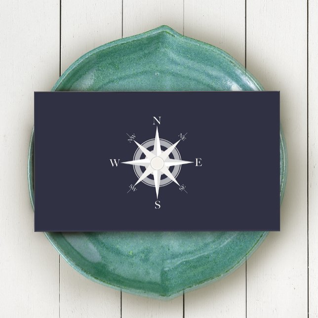 Carte De Visite Bleu marine Bleu Nautique (Créateur téléchargé)