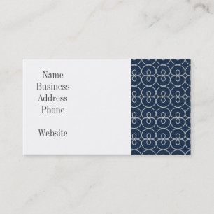 Carte De Visite Bleu Marine et Motif Argent Cadeaux design