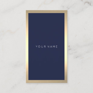 Carte De Visite Bleu Marine Gold Frame Minimal Sepia Vertical
