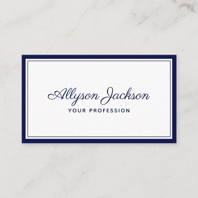 Carte De Visite Bleu marine minimal moderne (Devant)