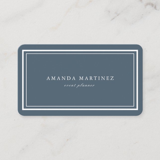Carte de visite bleu marine minimaliste (Devant)