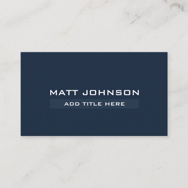 Carte de visite bleu marine simple professionnel (Devant)