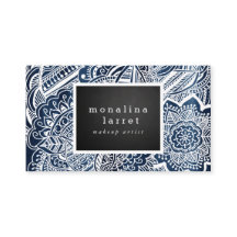 Bleu marine tiré par la main blanc de Bohème de