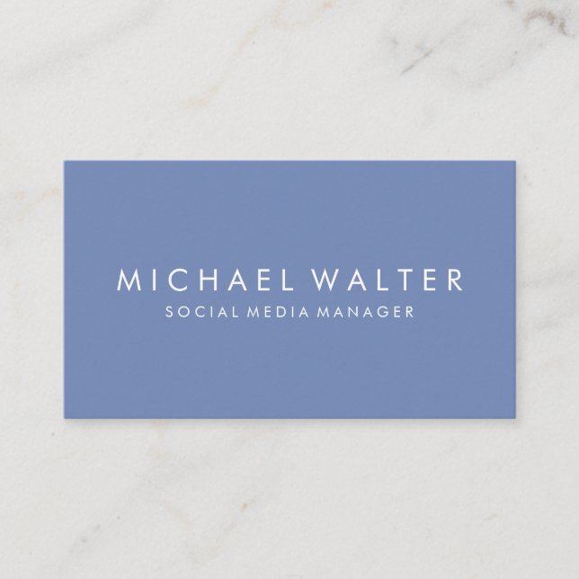 Carte De Visite Bleu minimaliste professionnel (Devant)