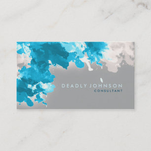 Carte De Visite Bleu multicolore frais élégant abstrait