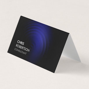 Carte De Visite Bleu noir tendance moderne minimaliste futuriste