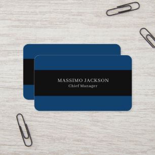 Carte De Visite Bleu Noir Tendance Simple Minimaliste Professionne