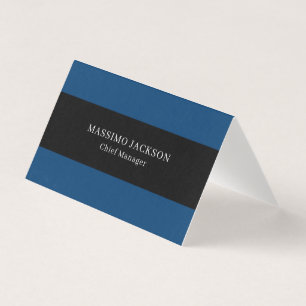 Carte De Visite Bleu Noir Tendance Simple Minimaliste Professionne