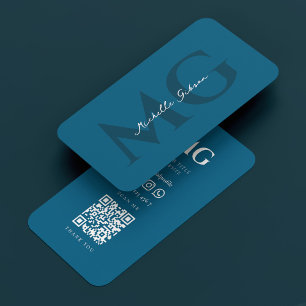 Carte De Visite Bleu océanique professionnel minimal