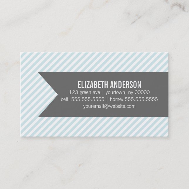 Carte De Visite Bleu Pastel (Devant)