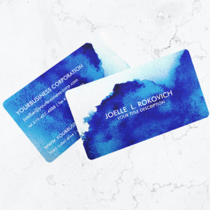Carte De Visite Bleu/pastel Artsy d'aquarelle