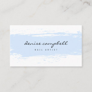Carte De Visite Bleu pastel moderne et blanc abstrait