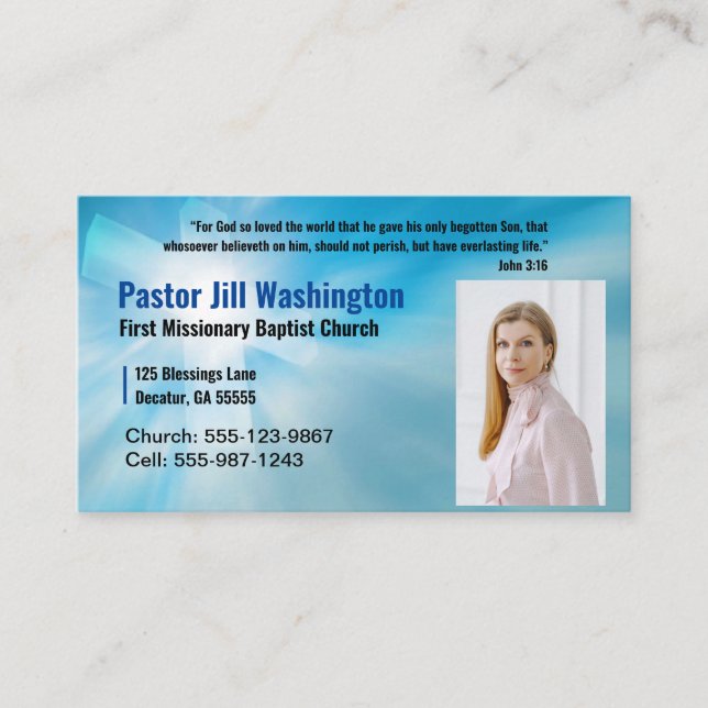 Carte de visite bleu pastor (Devant)