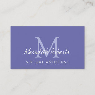 Carte De Visite Bleu Pervenche à la Mode Couleur de l'Année Monogr