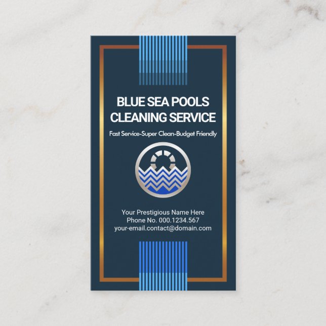 Carte De Visite Bleu Plafond D'Eau Piscine  (Devant)