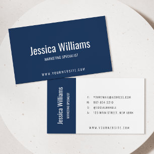 Carte De Visite Bleu Professionnel Personnalisable Minimaliste