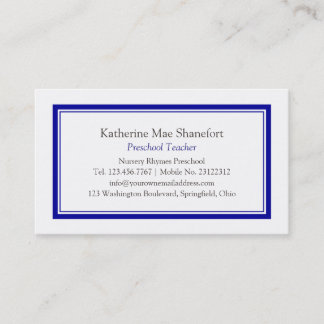 Carte de visite bleu professionnel simple