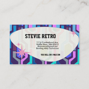 Carte De Visite Bleu rétro Swanky