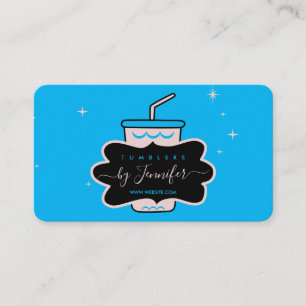 Carte De Visite Bleu rose bang fait maison