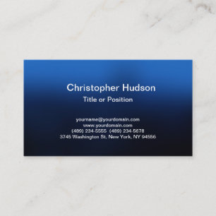 Carte De Visite Bleu Simple Plat Moderne