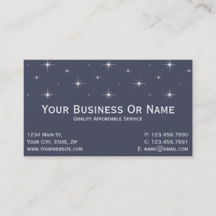 Carte De Visite Bleu Starry Nuit Stylé Sur Bleu Delft